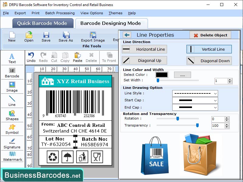 Retail Barcode Label Software screenshot