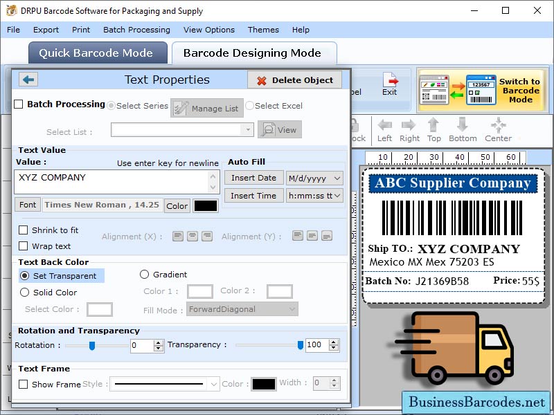 Windows 10 Shipping Barcode Maker Program full