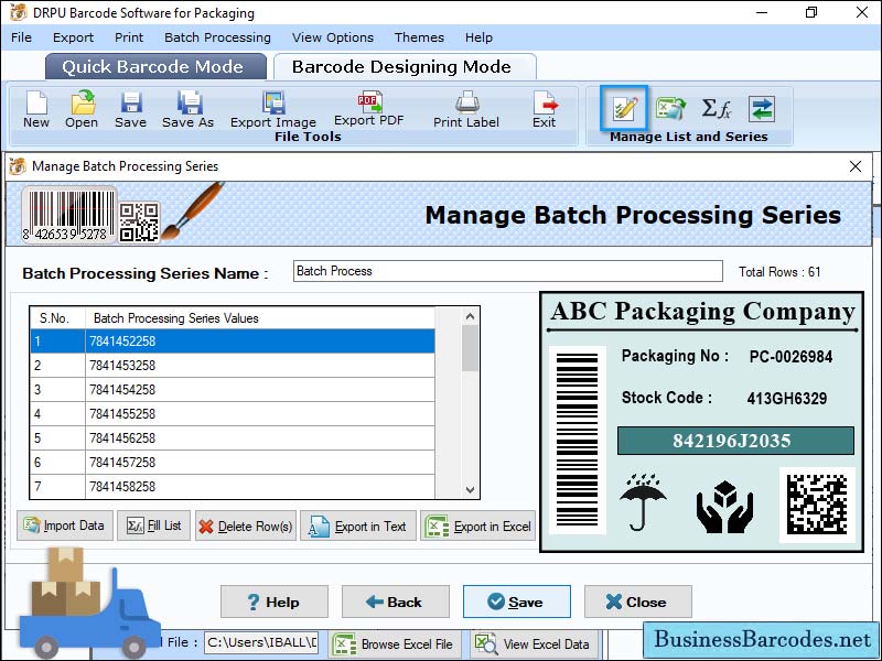 Screenshot of Shipping Barcode Maker Software