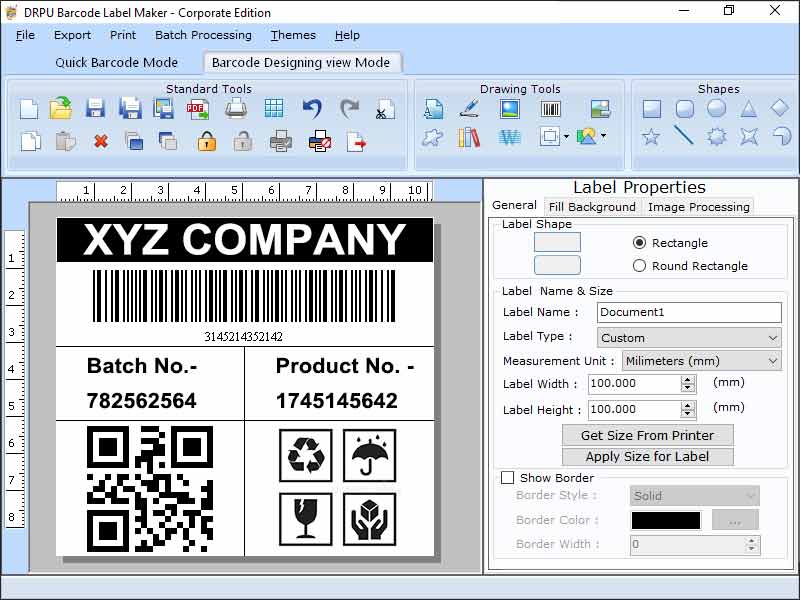 Screenshot of Business Barcode Designing Software
