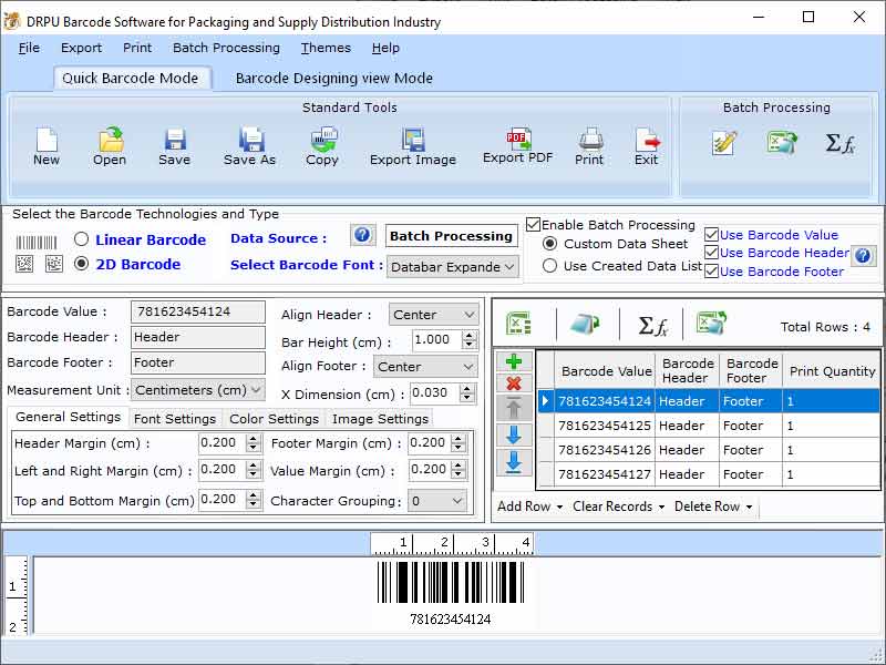 Screenshot of Shipping Logistic Barcode Maker Program