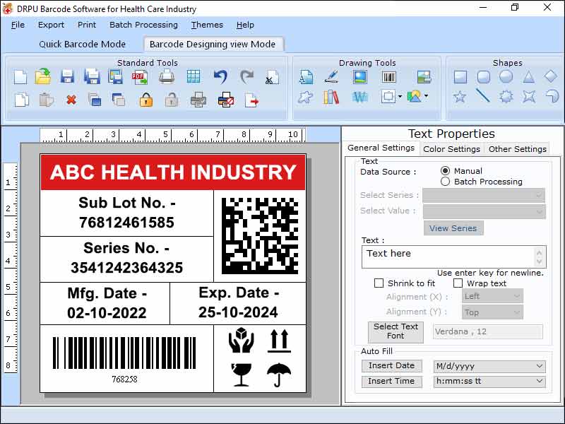 Screenshot of Pharmacy Product Barcode Making Software 9.2.3.2