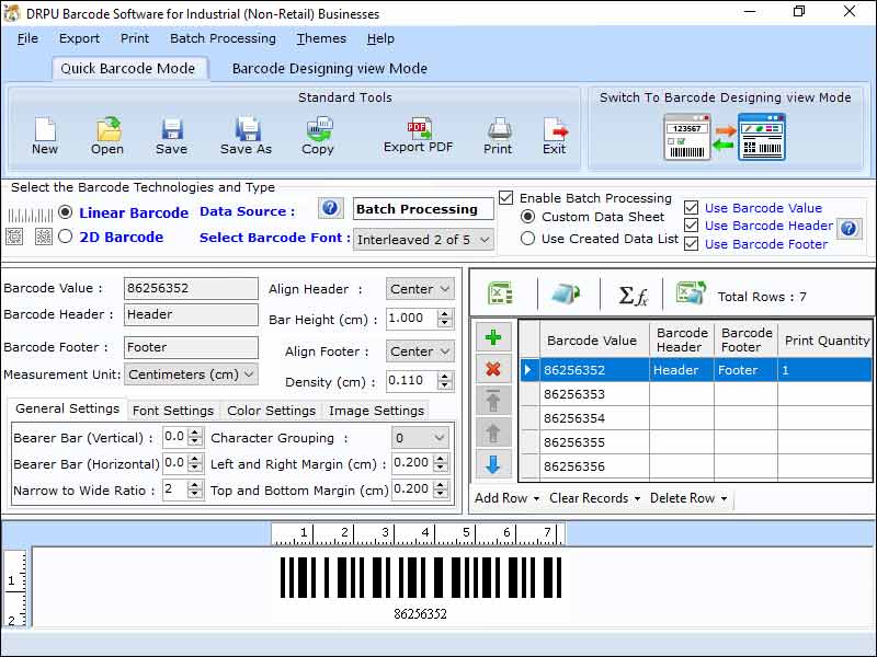 Screenshot of Manufacturing Barcode Designing Program 9.2.3.1