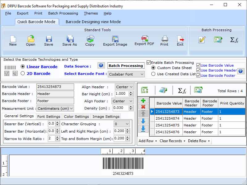 Screenshot of Logistic Distribution Label Maker Tool