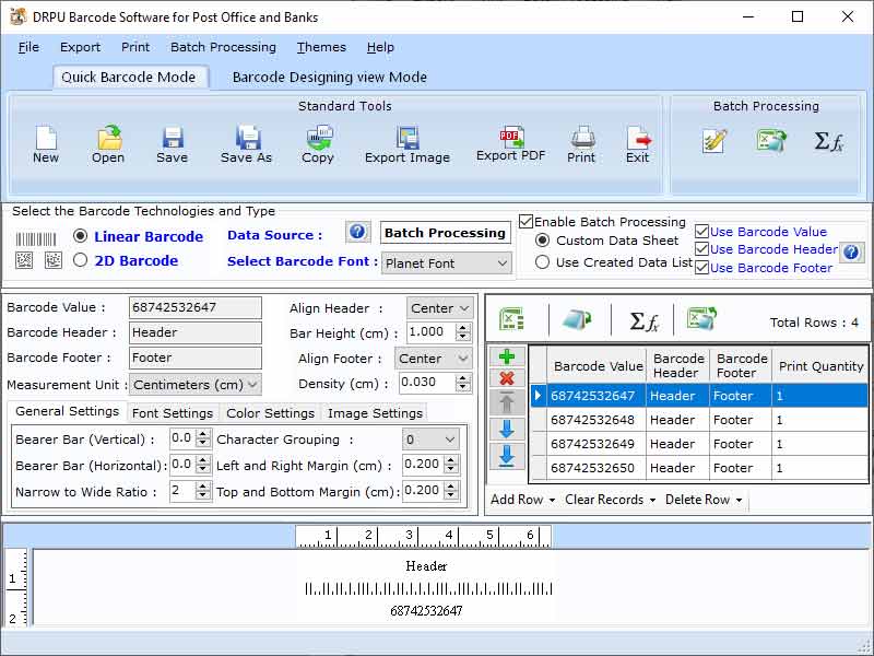 Screenshot of Postal Barcode Label Designing Software 9.2.3.1