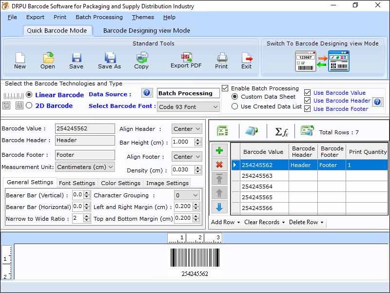 Distribution Barcode Creating Program