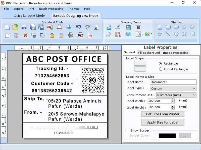 Windows 10 Postal Service Barcode Creator Program full