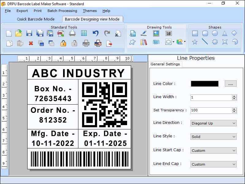 Standard Barcode Sticker Creator Program