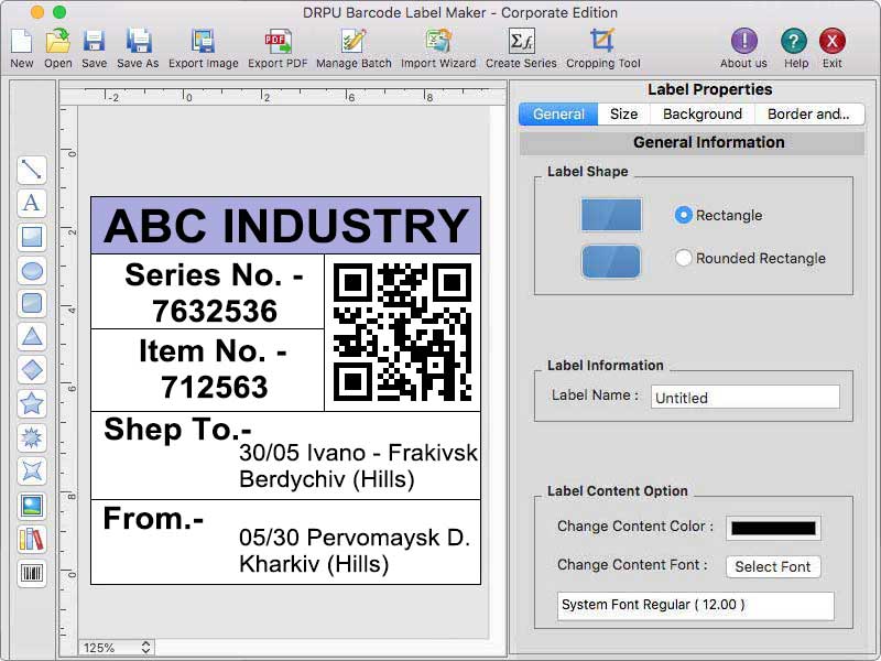 Barcode Labeling Software for Apple Mac Screenshot