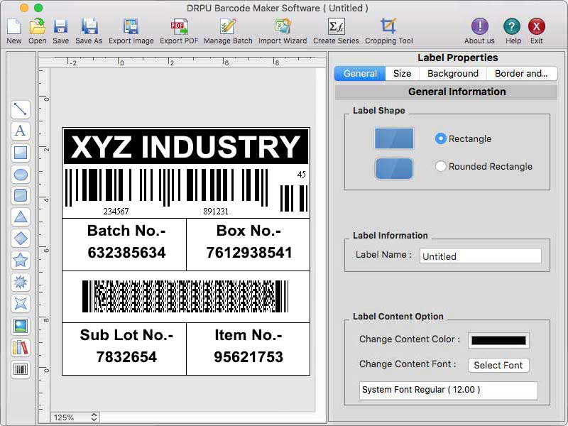Apple System Barcode Design Application Screenshot
