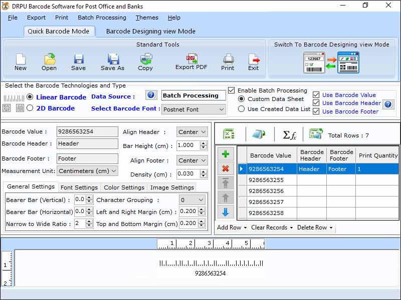 Windows 10 Postal Barcode & Labelling Application full