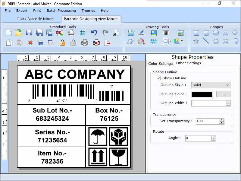 Corporate Barcode Label Printing Program
