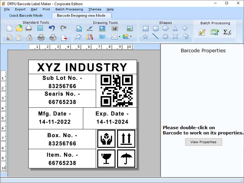 Corporate Barcode Label Creation Tool