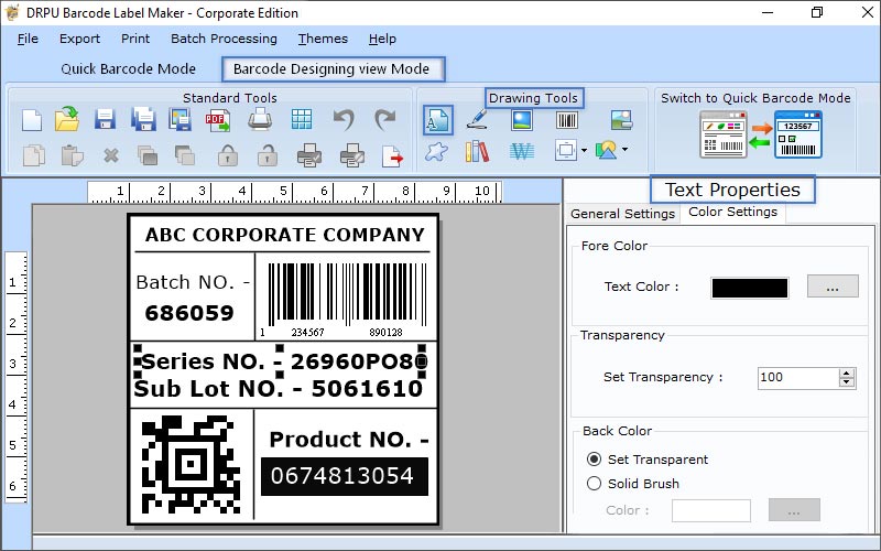 Barcode Label Designing & Printing Tool