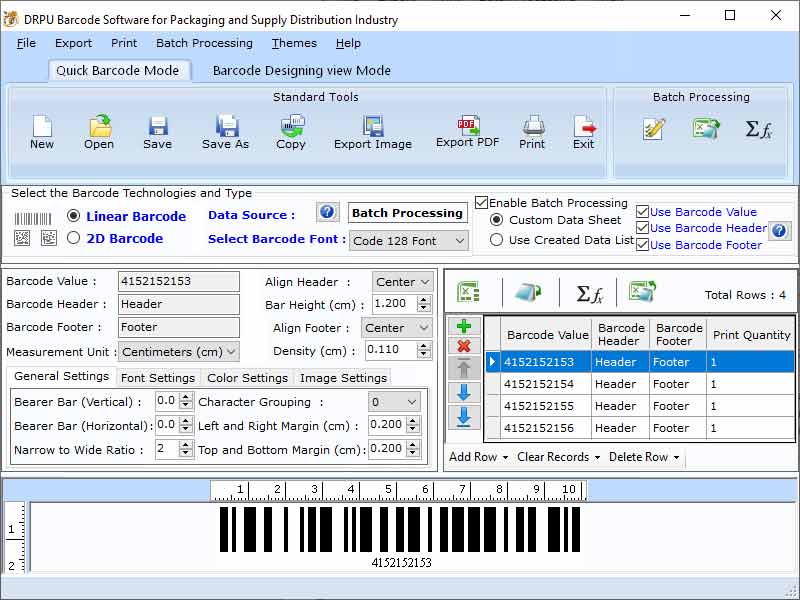 Screenshot of Delivery Product Labelling Application