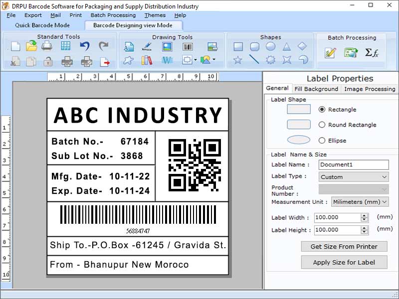 Screenshot of Supply Product Barcode Labeling Software