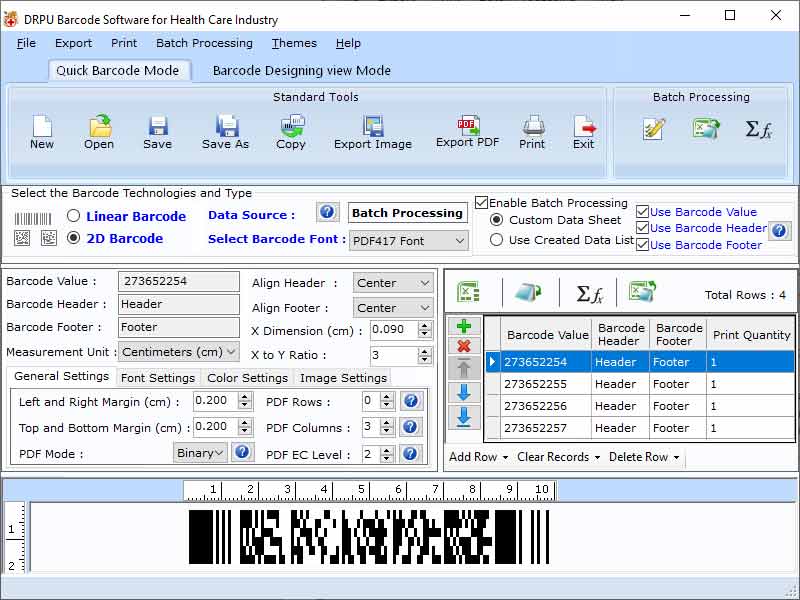 Screenshot of Pharmacy Label Designing Application