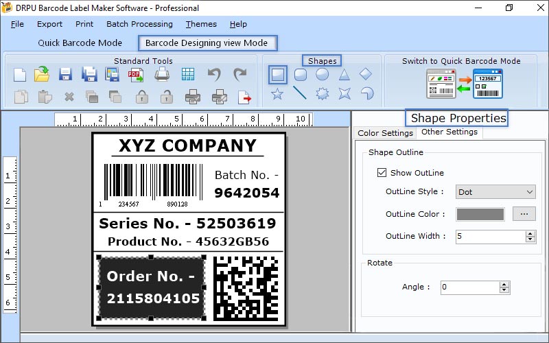 Excel Batch Barcode Labeling Software Screenshot