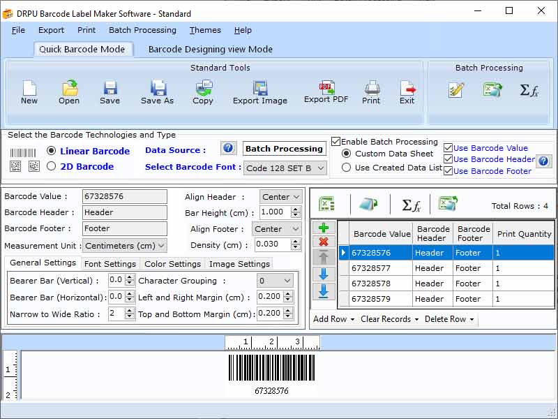 Screenshot of Customized Barcode Label Maker Software