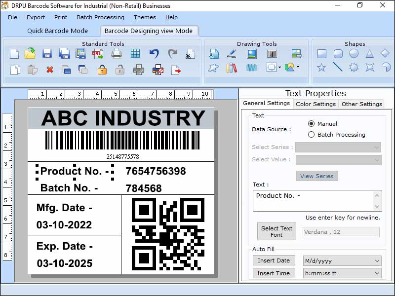 Screenshot of Warehousing Label Designing Software